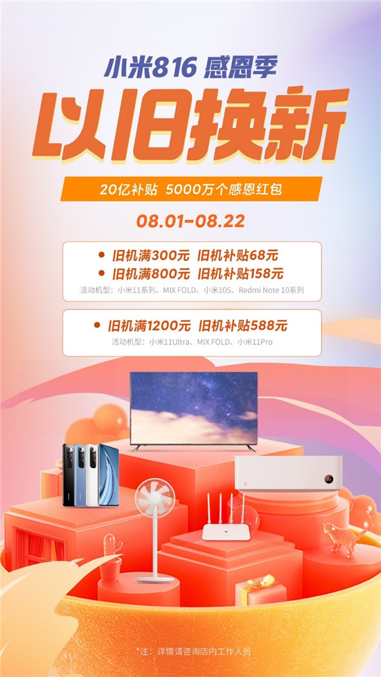 小米816感恩季活動全面開啟，MIX FOLD折疊屏手機(jī)直降1000元