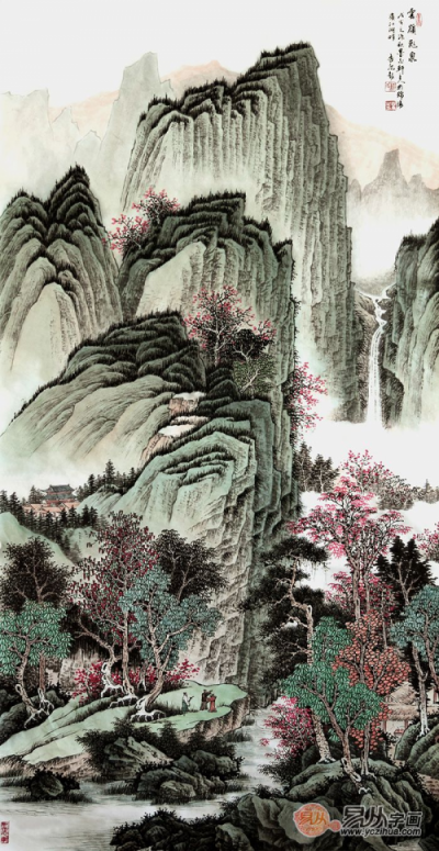玄關(guān)裝飾掛什么畫？許吉爾手繪山水打造藝術(shù)家居！