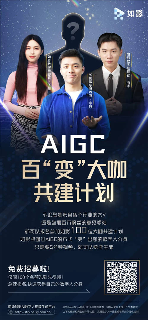 0元定制數(shù)字人！商湯如影全平臺上線， 開啟百“變”大咖共建計劃