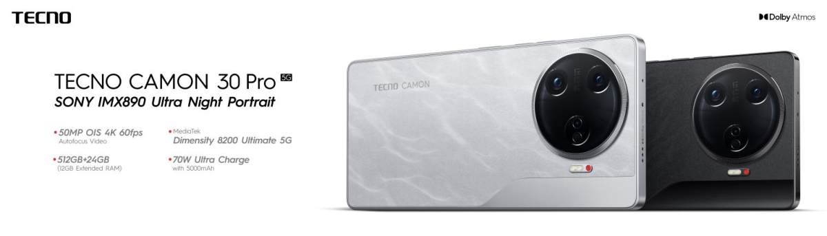 TECNO發(fā)布CAMON 30系列，AI加持專業(yè)影像和非凡設(shè)計(jì)，成就每一幀的耀眼主角