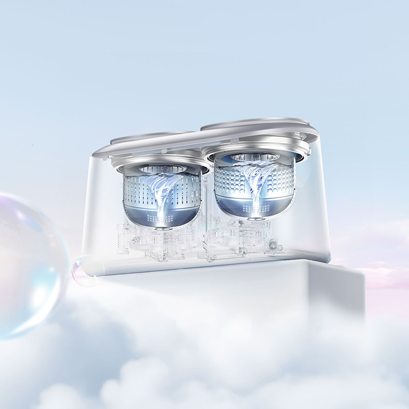 不手洗、不晾曬！小熊電器雙艙洗衣機：分區(qū)洗脫烘全搞定