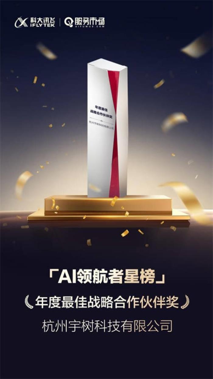 宇樹科技榮獲科大訊飛“年度最佳戰(zhàn)略合作伙伴獎”